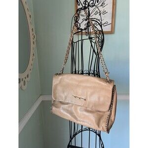 Elaine Turner Shoulder Bag M Tan Leather Adjustable Magnetic‎ Closure Retro Glam